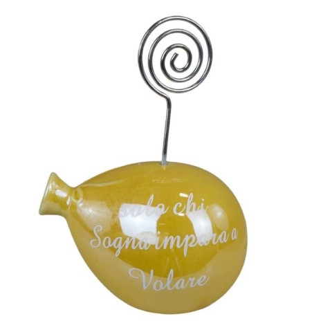 PALLONCINO CLIP LED GIALLO PERLATO C FRASE